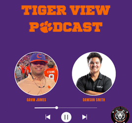 Tiger View Podcast cover photo with hosts pictures