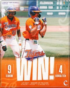 Clemson Baseball wins